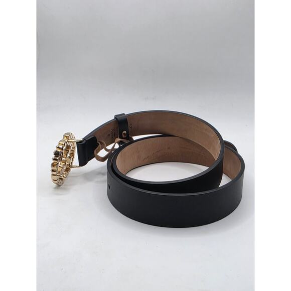 Gucci Black Leather Gold-tone GG Buckle Belt S 80/32 sz main image 13